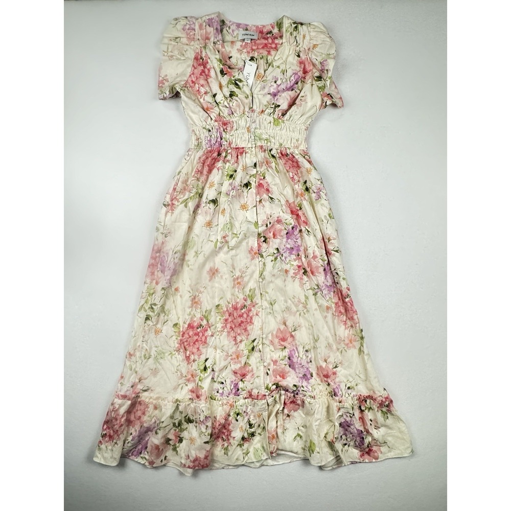 Yumi Kim Floral Button Front Side Zip Maxi Dress Size Small